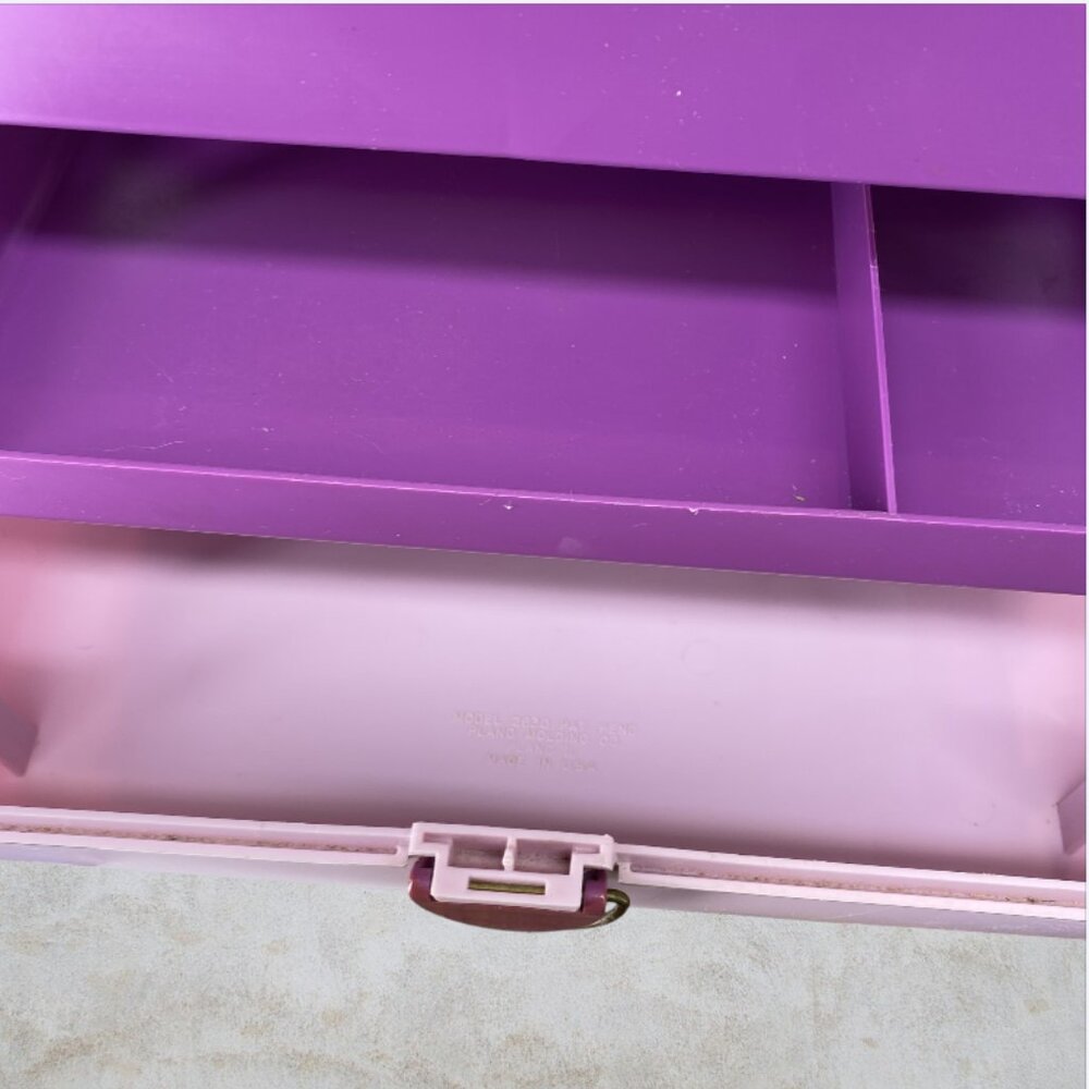 VINTAGE CABOODLE CASE -- 1980's Make Up Case, Purple/Pink, Original Owner - Picture 11 of 16